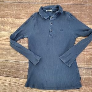 Kidichic blue long sleeve ribbed polo sz 14